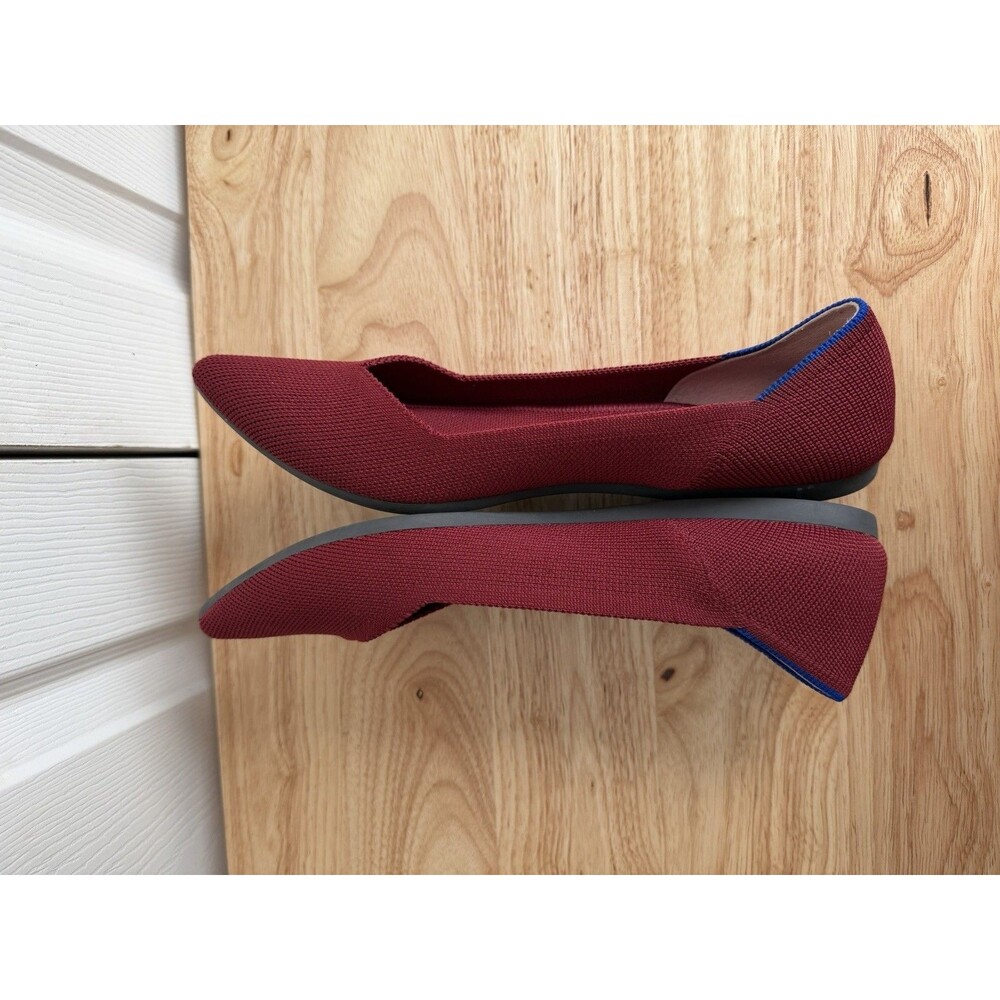 ROTHY'S The Point Ballet flats Red Wine textured knit fabric pointed toe size 9 - Picture 7 of 11